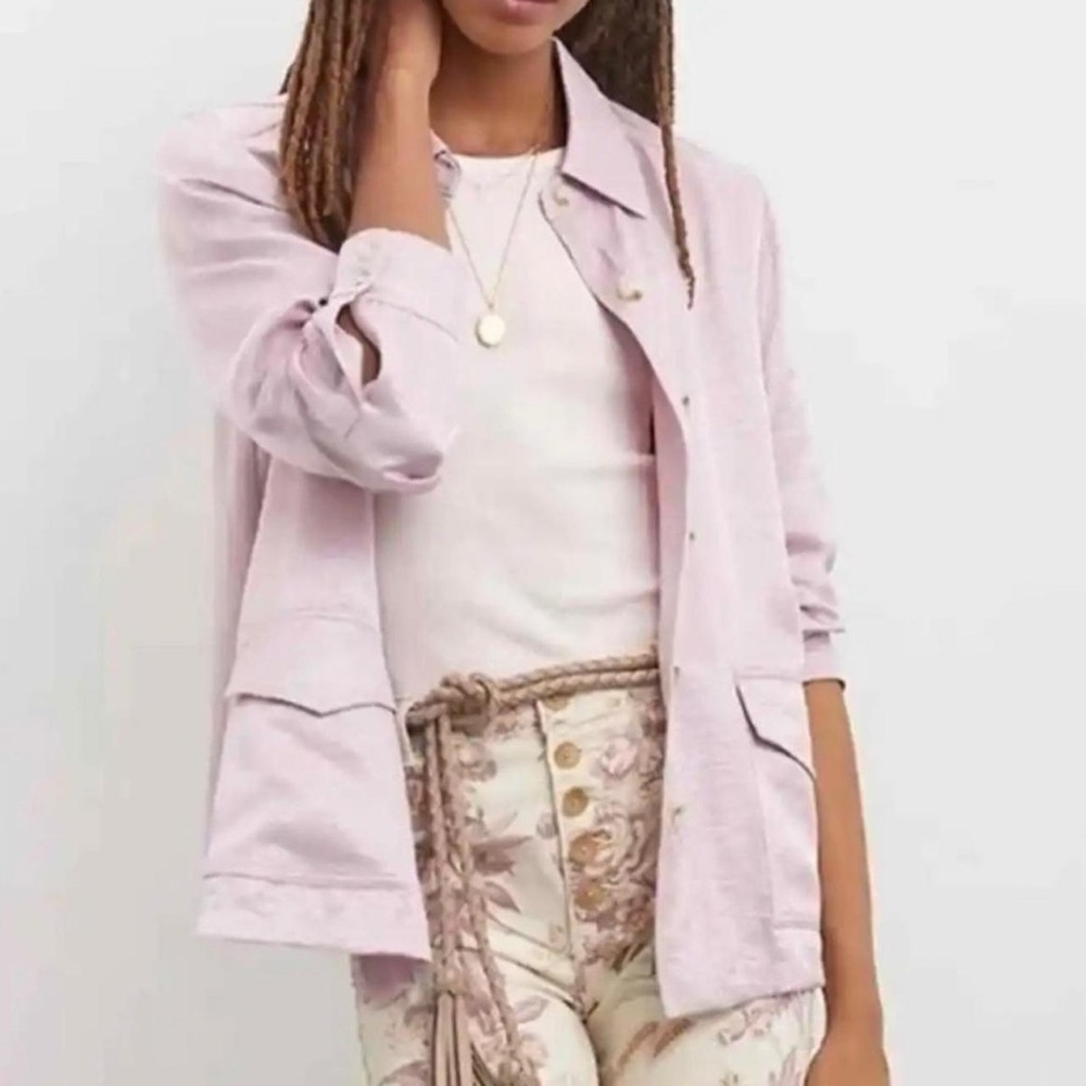 Anthropologie Current Air Clemence Pink Shimmer Jacket XS